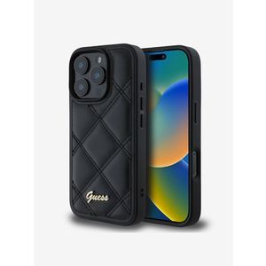 Guess PU Leather Quilted Zadní Kryt pro iPhone 16 Pro Max Black Obal na telefon Fialová obraz