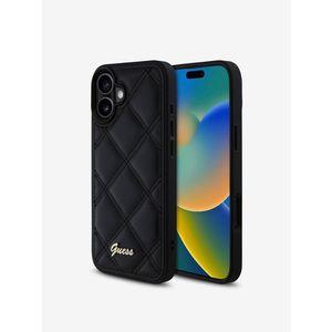 Guess PU Leather Quilted Zadní Kryt pro iPhone 16 Black Obal na telefon Fialová obraz