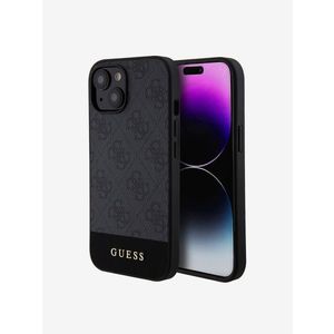 Guess PU 4G Stripe MagSafe Zadní Kryt pro iPhone 15 Black Obal na telefon Fialová obraz