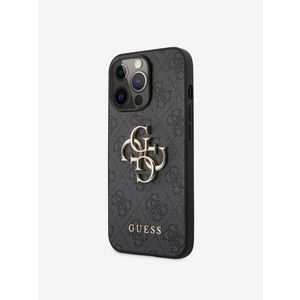 Guess PU 4G Metal Logo Zadní Kryt pro iPhone 13 Pro Max Grey Obal na telefon Fialová obraz