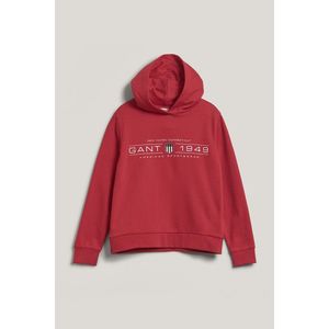 MIKINA GANT REG SHIELD HOODIE BRIGHT RED obraz