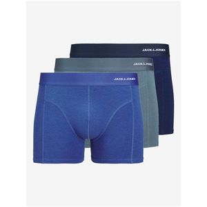 Sada tří pánských boxerek v modré barvě Jack & Jones obraz