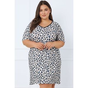 Noční košile Italian Fashion Savanna - viskóza Ecru-černá 3XL obraz