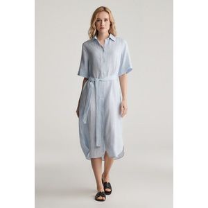 ŠATY GANT REG LINEN SS SHIRT DRESS LIGHT BLUE obraz