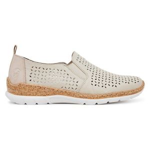 Polobotky Rieker N4251-60 Přírodní kůže (useň) - Lícová obraz