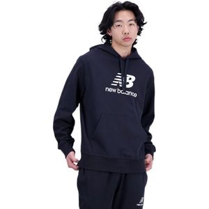 New Balance ESSENTIALS STACKED LOGO FRENCH TERRY HOODIE Pánská mikina, černá, velikost obraz