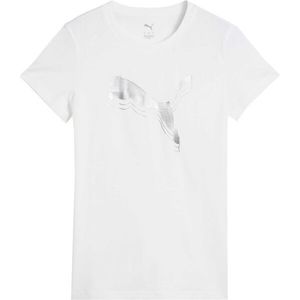 Puma ESSENTIALS METALLIC TEE Dámské triko, bílá, velikost obraz
