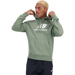 New Balance ESSENTIALS STACKED LOGO FRENCH TERRY HOODIE Pánská mikina, zelená, velikost obraz