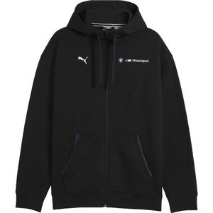 Puma BMW M MOTORSPORT ESSENTIALS+ FZ HOODED JACKET FL Pánská bunda, černá, velikost obraz