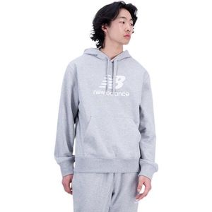 New Balance ESSENTIALS STACKED LOGO FRENCH TERRY HOODIE Pánská mikina, šedá, velikost obraz