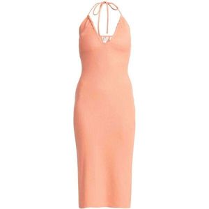 Roxy LATE SUNSET HALTER Dámské letní midi šaty, lososová, velikost obraz