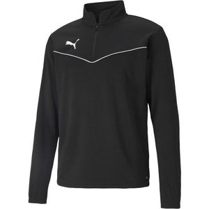 Puma TEAMRISE 1/4 ZIP TOP Pánská mikina se zipem, černá, velikost obraz