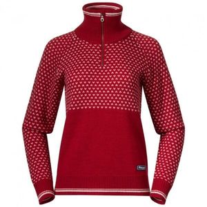 Bergans ALVDAL WOOL W HALF ZIP Vlněný svetr, červená, velikost obraz